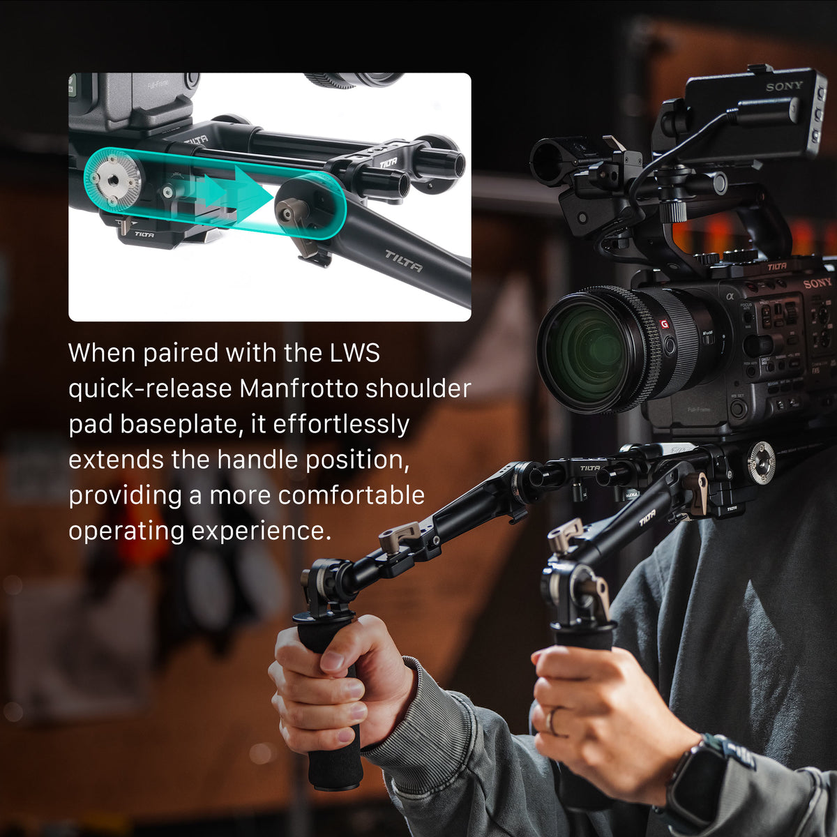Tilta 15mm LWS Dual Rosette Adapter - Black