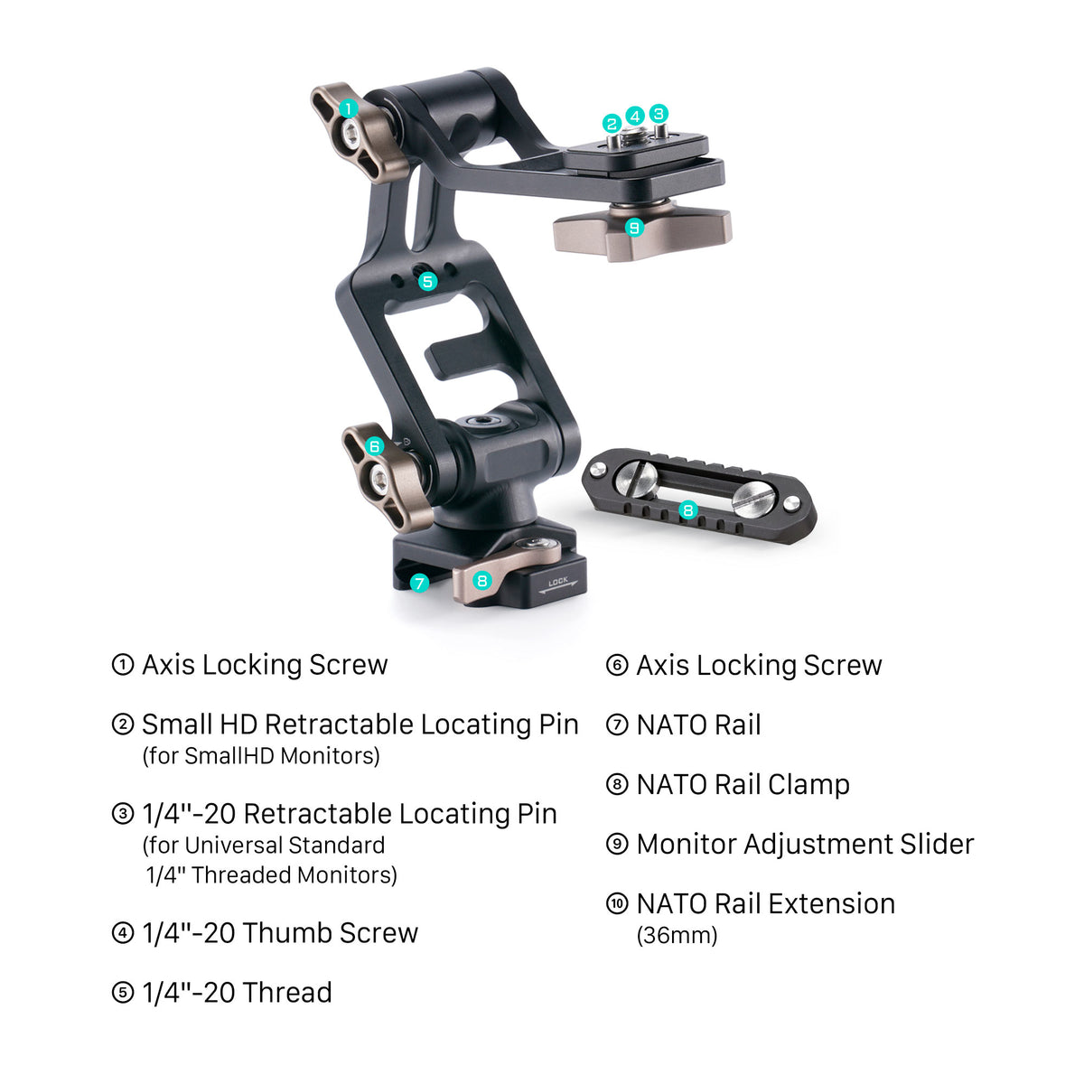 Tilta Extended Pro Monitor Mount (NATO) - Black