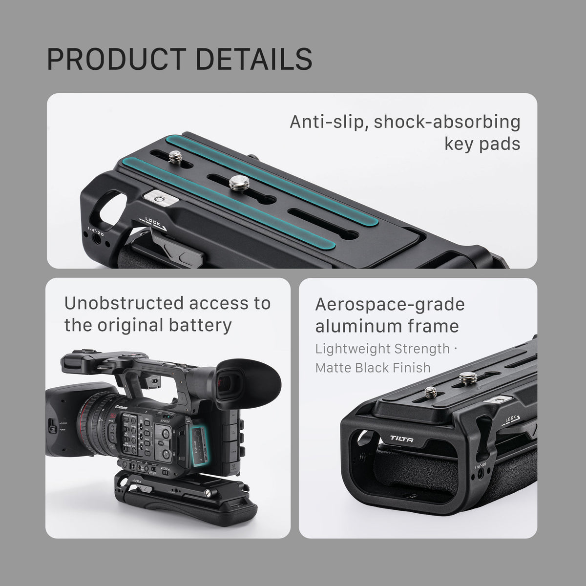 Tilta Extendable Shoulder Pad Baseplate for Camcorders - Black