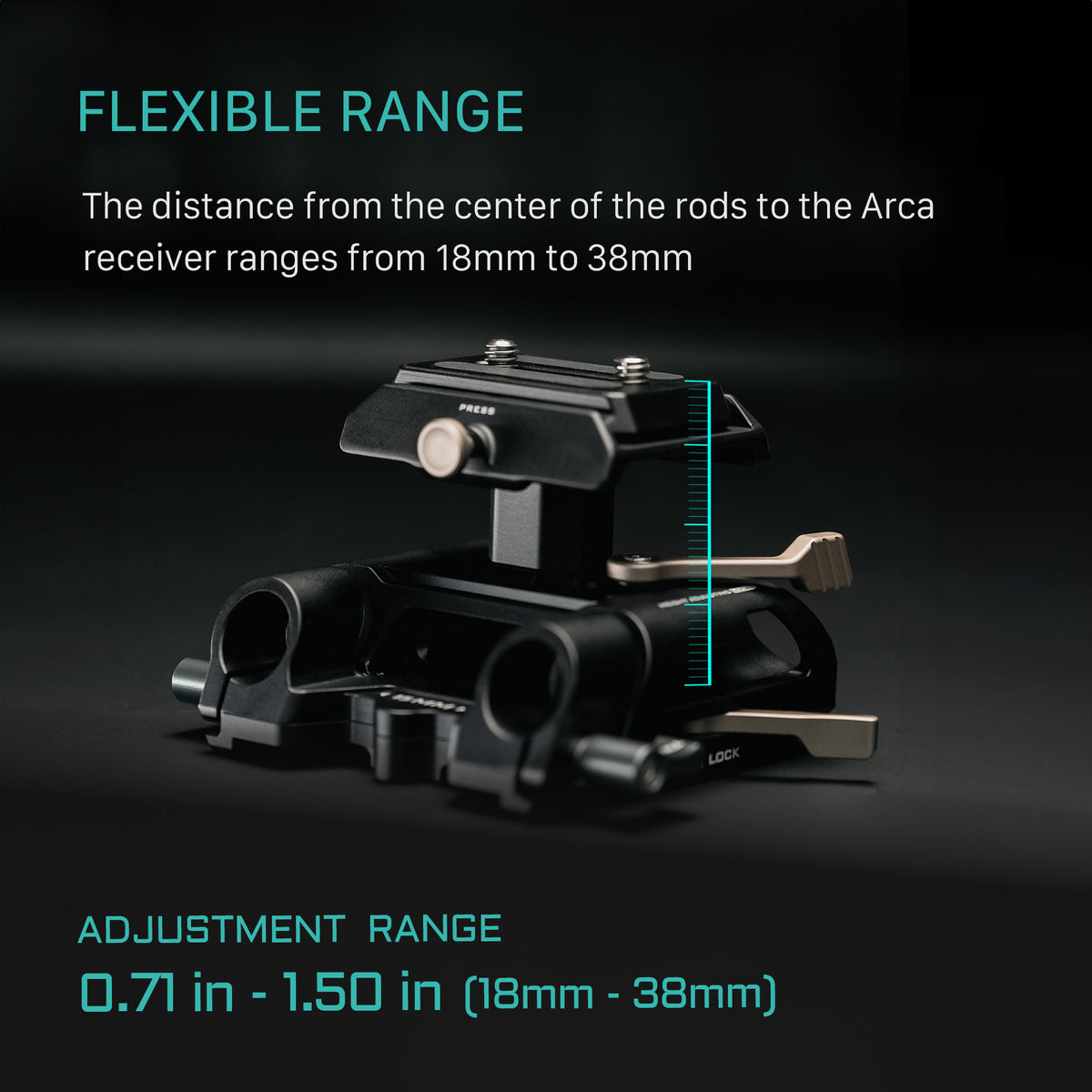 Tilta Arca Height Adjustable 15mm LWS Baseplate - Black