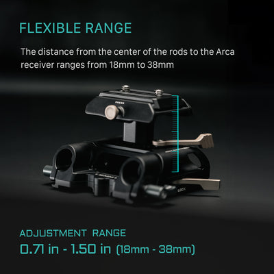 Tilta Arca Height Adjustable 15mm LWS Baseplate - Black