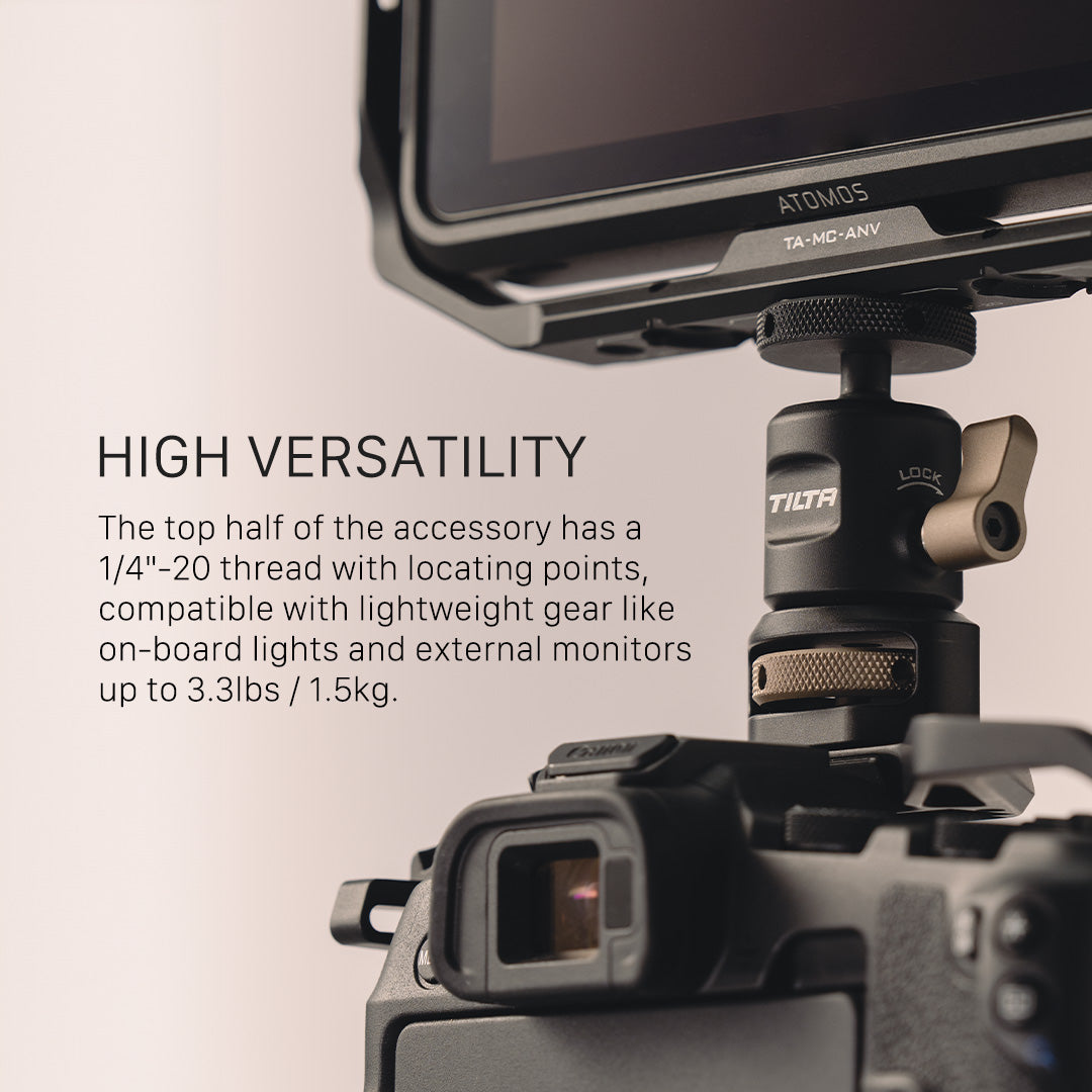 Tilta Mini Ball Head Mount (1/4"-20 with Locating Pins) - Black