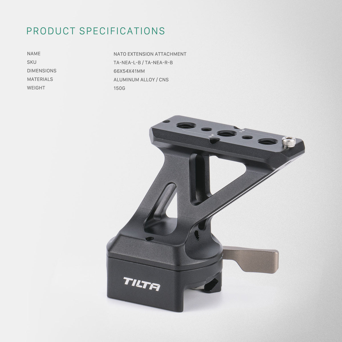 Tilta Left Side NATO Extension Attachment – Black
