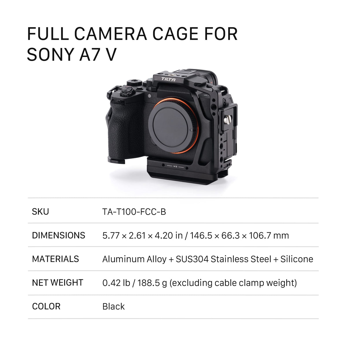 Tilta Full Camera Cage for Sony Alpha 7 V - Black
