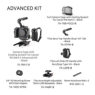 Tilta Camera Cage with Cooling System for Canon R5 Mark II Advanced Kit - Black