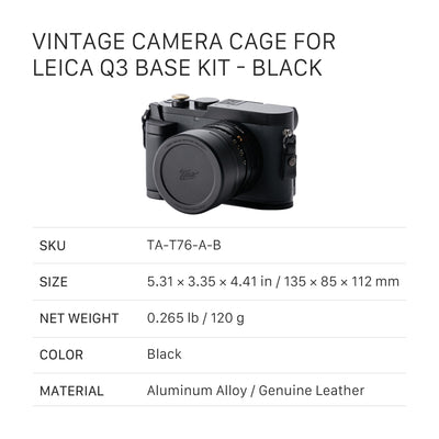 Tilta Vintage Camera Cage for Leica Q3 Base Kit - Black