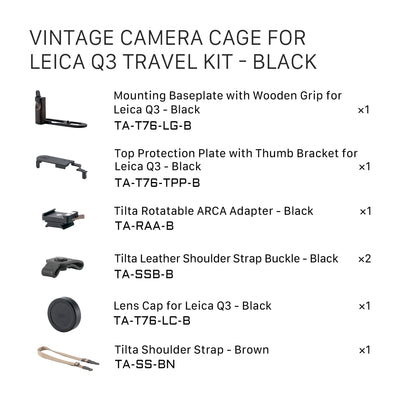 Tilta Vintage Camera Cage for Leica Q3 Travel Kit - Black