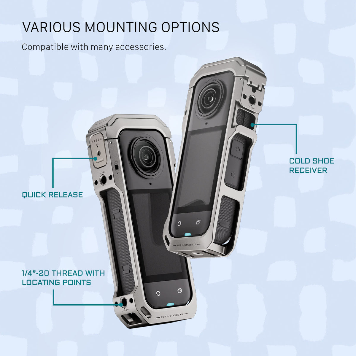 Tilta Full Camera Cage for Insta360 X5 - Titanium Gray
