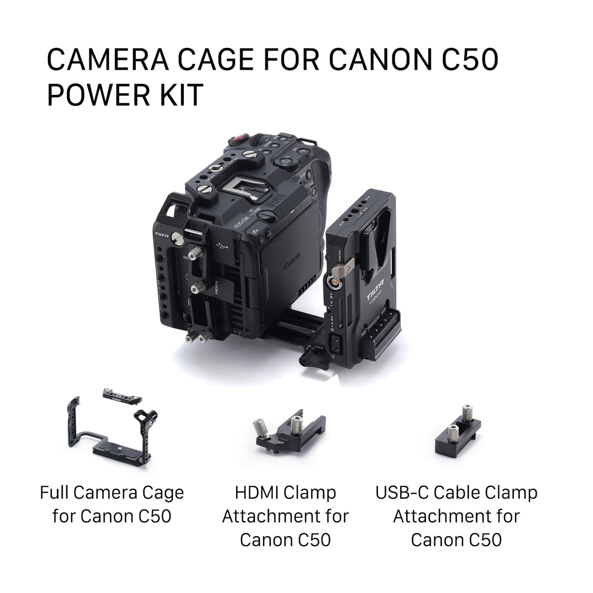 Tilta Camera Cage for Canon C50 Power Kit - Black