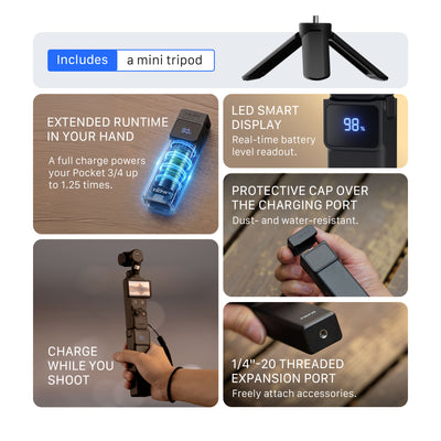 Tilta Portable Power Bank for Osmo Pocket 4 - Black