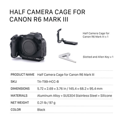 Tilta Half Camera Cage for Canon R6 Mark III - Black