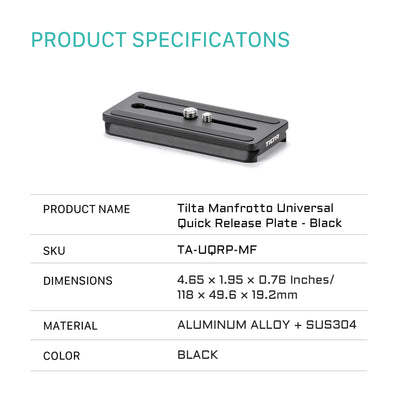 Tilta Manfrotto Universal Quick Release Plate - Black