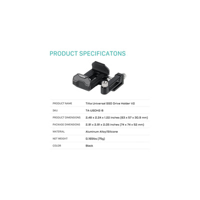 Tilta Universal SSD Drive Holder V2 - Black