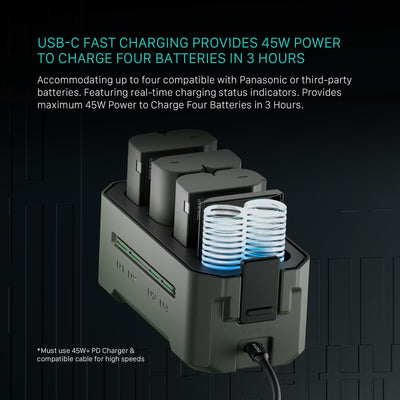 Tilta Portable Charging Station for DMW-BLK22 (4 Channel) - Green