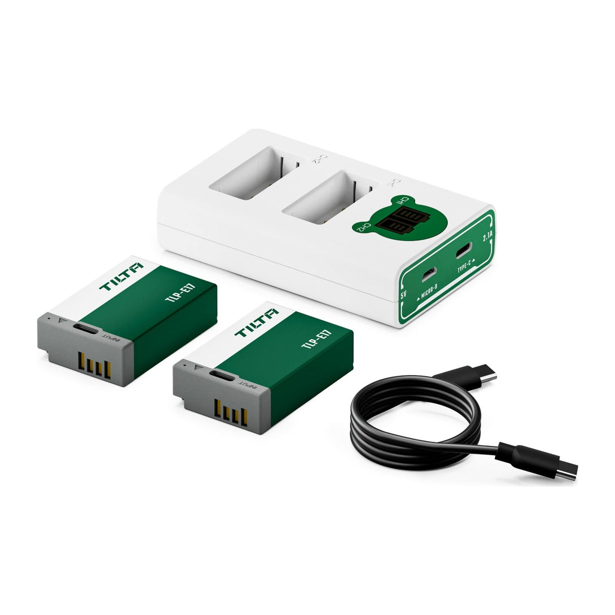 Tilta LP-E17 Charging Station Battery Kit (2 Batteries) - Forest Green