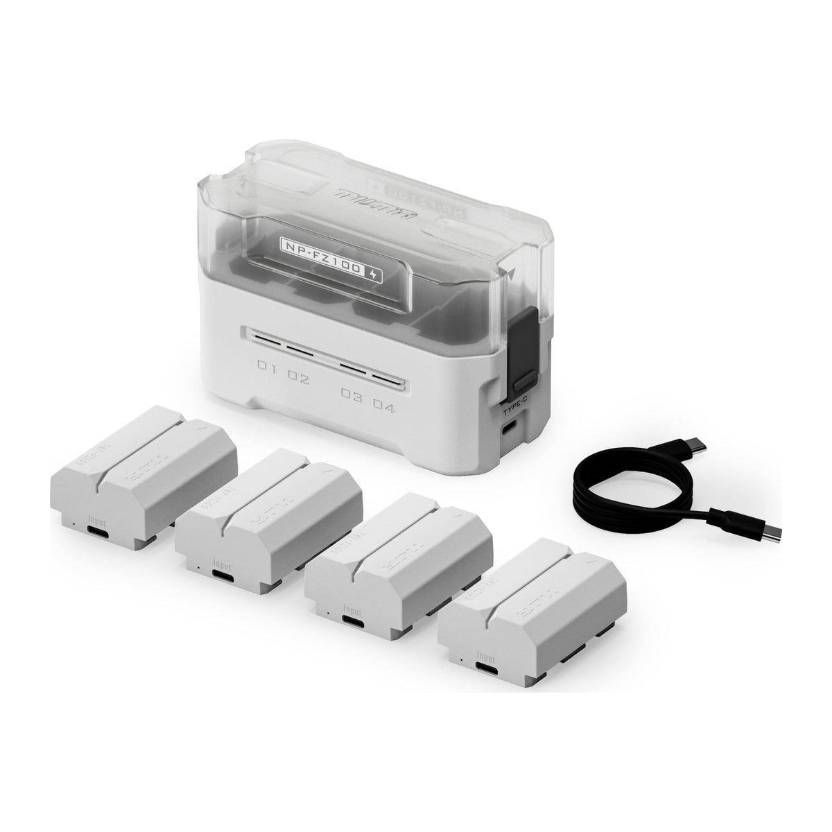 Tilta NP-FZ100 Charging Station Battery Kit (4 Batteries) - Off White