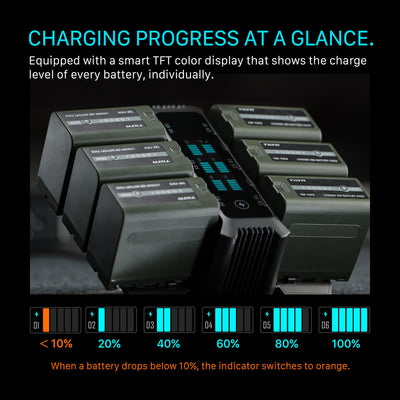 Tilta Foldable Charging Station for L-Series/NP-F Battery Kit (2 Batteries) - Black