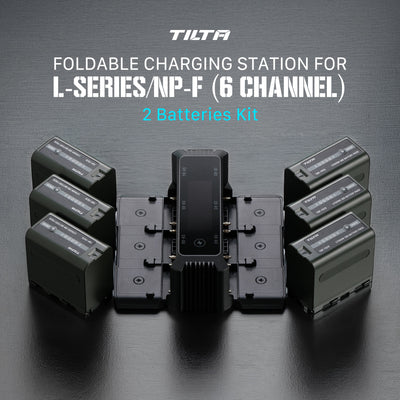 Tilta Foldable Charging Station for L-Series/NP-F Battery Kit (2 Batteries) - Black