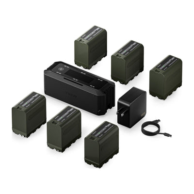 Tilta Foldable Charging Station for L-Series/NP-F Battery Kit (6 Batteries, US) - Black
