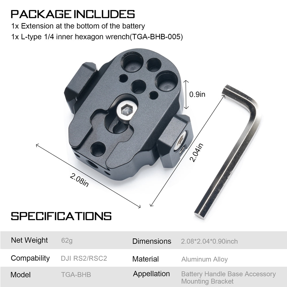 Tilta Battery Handle Base Accessory Mounting Bracket
