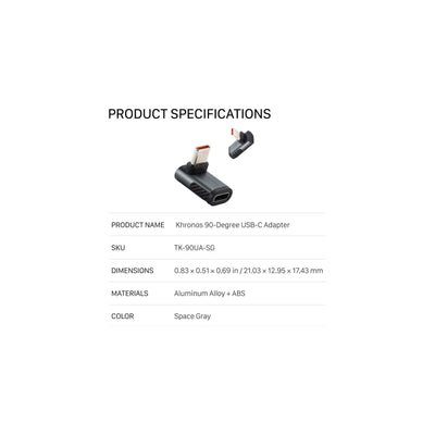 Tilta Khronos 90-Degree USB-C Adapter - Space Gray