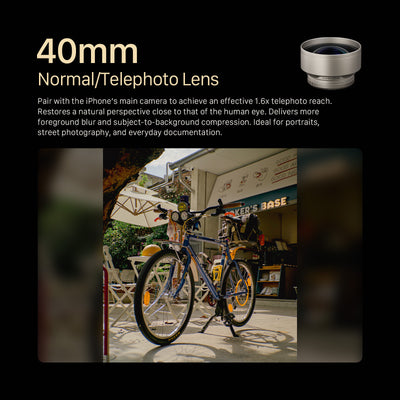 Tilta 40mm Telephoto Lens for iPhone (T-Mount) - Champagne