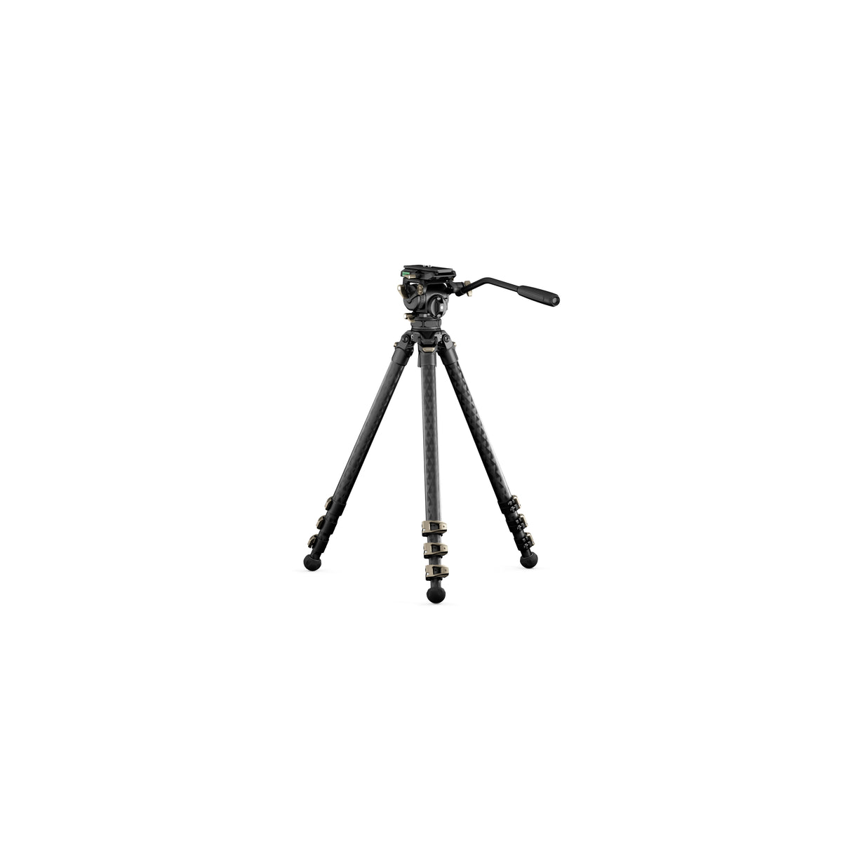 Tilta 75mm Cine Fluid Head with 3-Stage Carbon Fiber Tripod Legs (8KG) - Space Gray