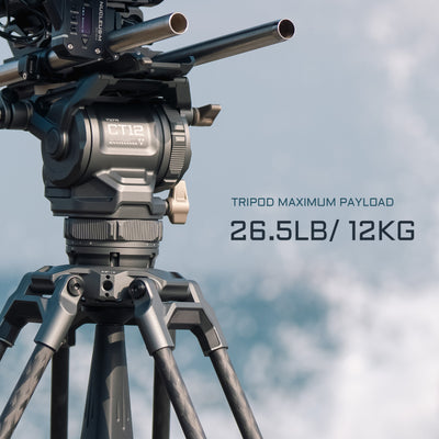 Tilta 75mm Cine Fluid Head with 2-Stage One Touch Carbon Fiber Tripod Legs (12KG) - Space Gray