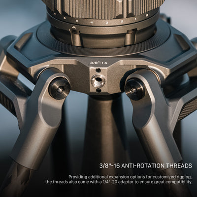 Tilta 75mm Cine Fluid Head with 2-Stage One Touch Carbon Fiber Tripod Legs (12KG) - Space Gray
