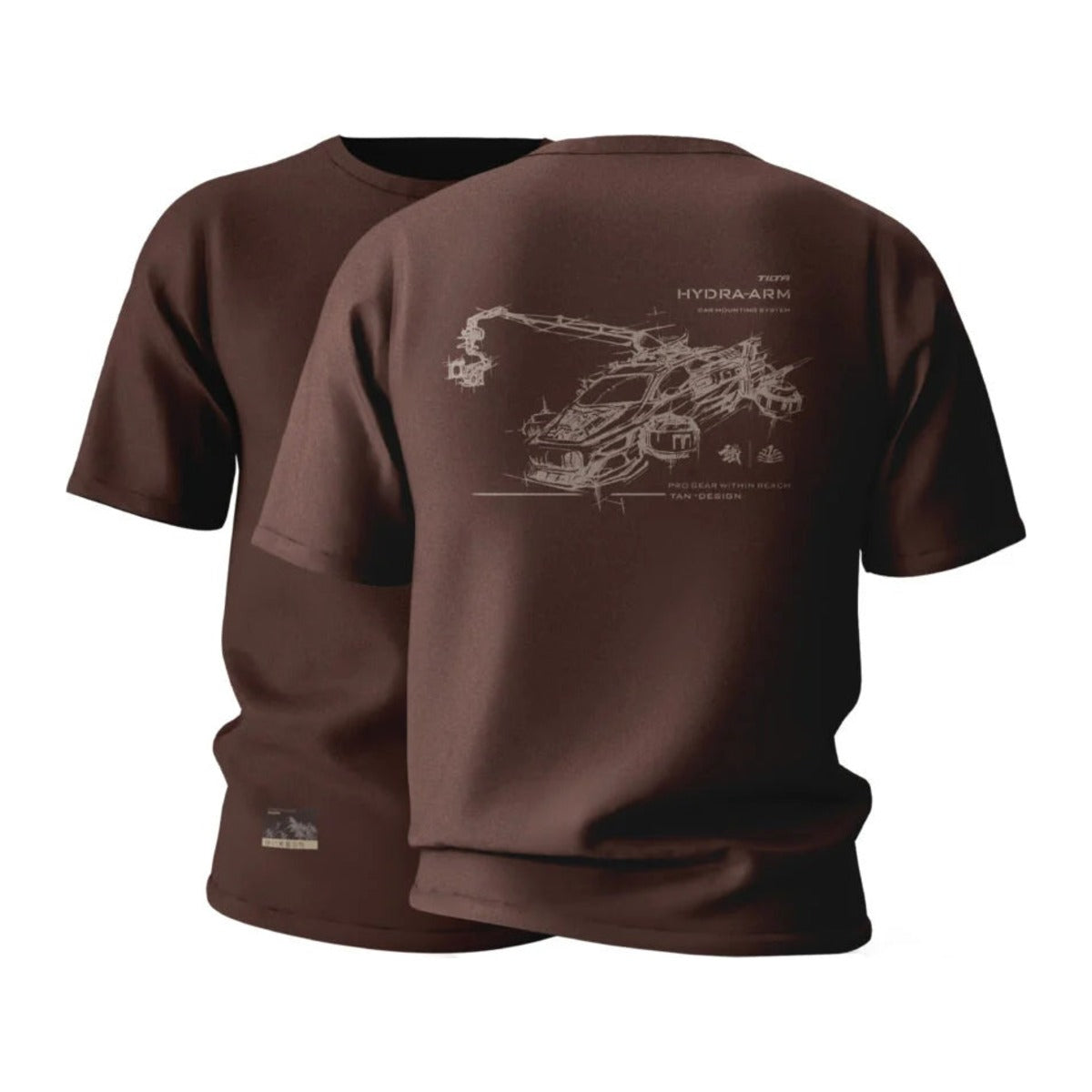 Tilta Hydra Arm Futuristic Sketch T-Shirt - Light Brown - XXX-Large