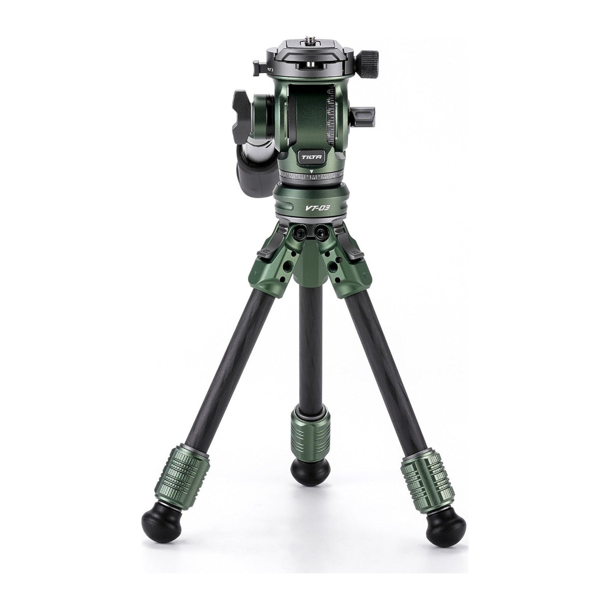 Tilta Tabletop Video Fluid Head with 1-Stage Carbon Fiber Tripod Legs (3KG) - Forest Green