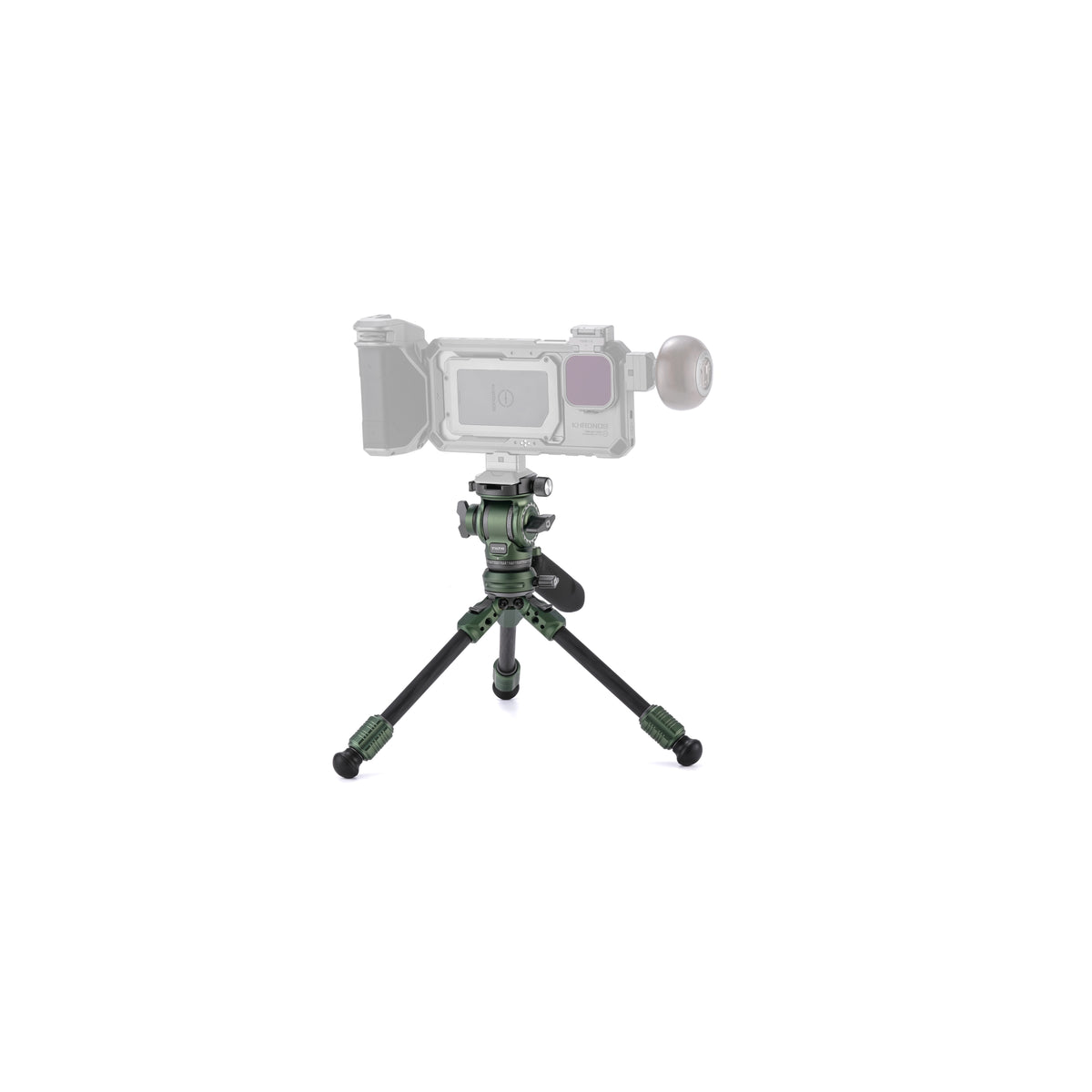 Tilta Tabletop Video Fluid Head with 1-Stage Carbon Fiber Tripod Legs (3KG) - Forest Green