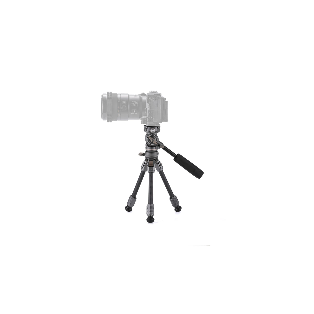 Tilta Tabletop Video Fluid Head with 1-Stage Carbon Fiber Tripod Legs (3KG) - Space Gray