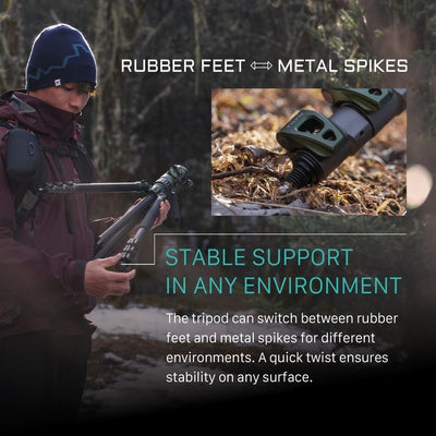 Tilta Travel Video Fluid Head with 3-Stage Carbon Fiber Tripod Legs (5KG) - Forest Green