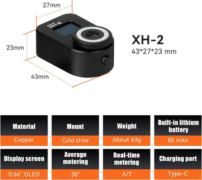 AstrHori XH-2 Camera Light Meter Photography (Black Version)