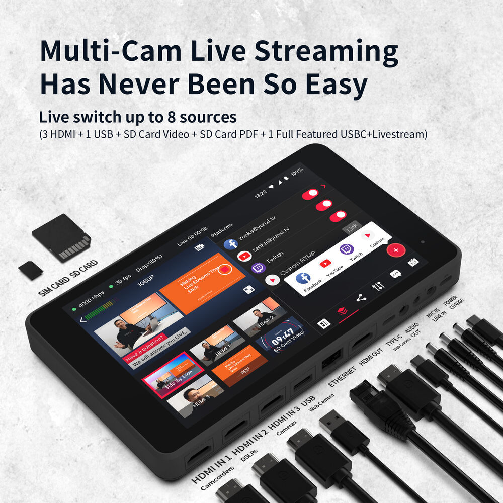 YoloLiv YoloBox Pro All-in-one Portable Multi-Camera Monitor Switcher