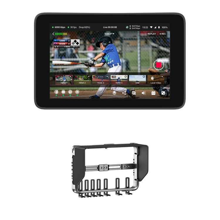 YoloBox rental – YoloBox Ultra · 4 HDMI + 2 USB in, with cage & sunshade